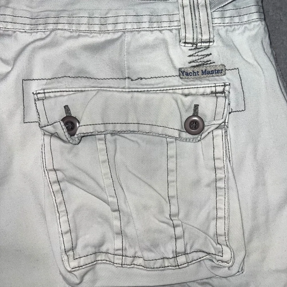 VTG Yacht Master Shorts Men's Sz 46 (34x12) Beige Cargo Pockets Utility Gorp Y2k